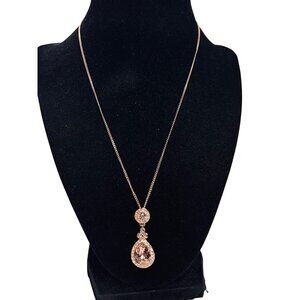 Givenchy Rose Gold Tone And Swarovski Crystal Statement Necklace (6298)